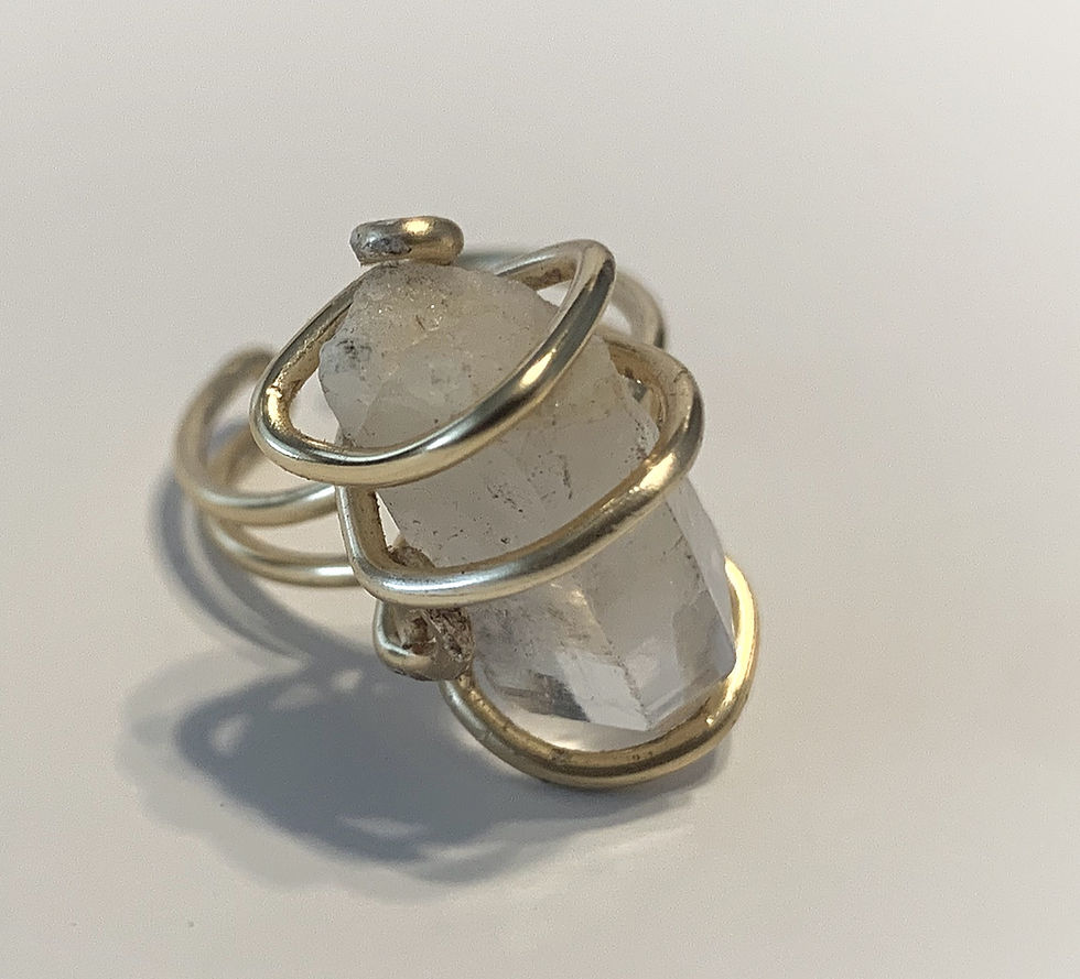 Thumbnail: CKU Adjustable Clear Quartz Ring size 6