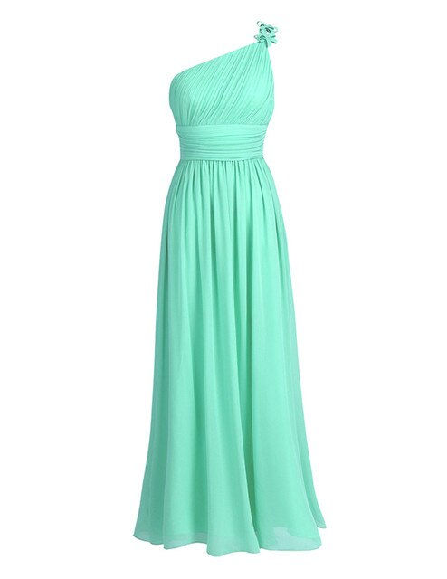 Thumbnail: One shoulder long evening/ bridesmaids chiffon dress