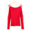 Thumbnail: Womens  off the shoulders long cut out sleeves cotton knit top