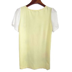 Thumbnail: Short sleeves front printed chiffon  top