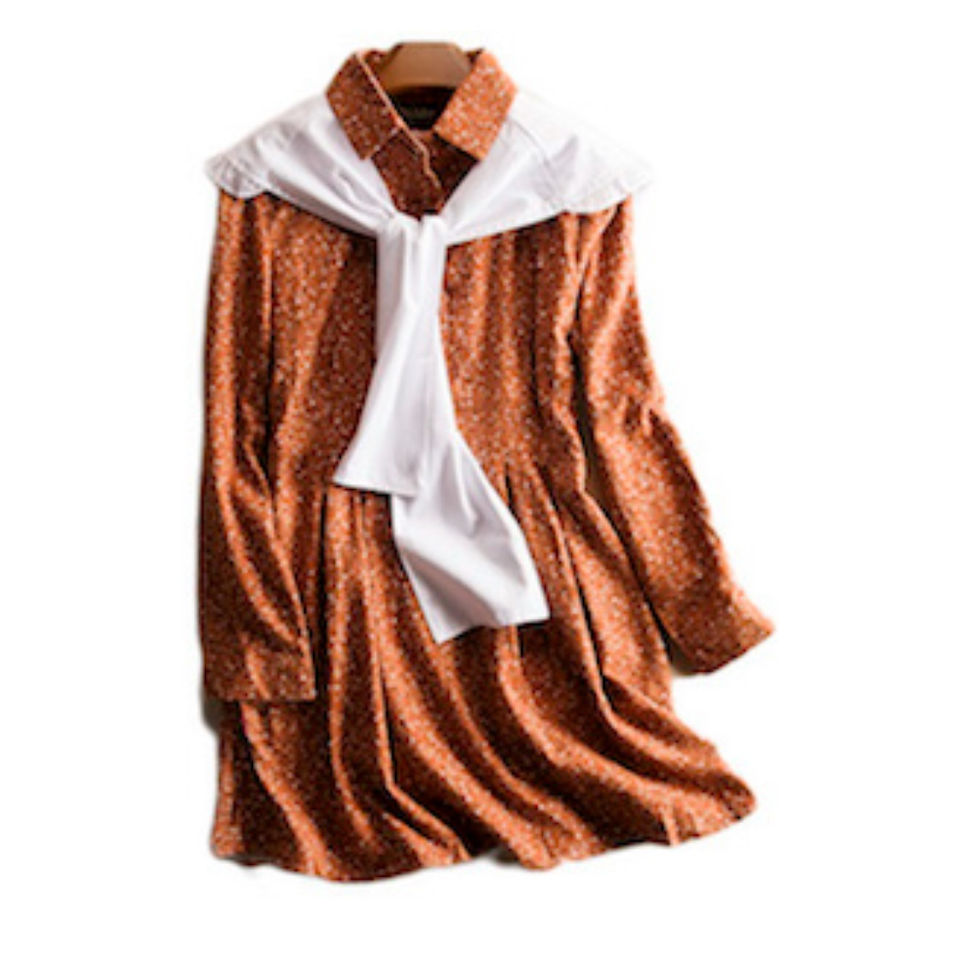 Thumbnail: Women's fashion  shirt style long sleeves  linen dress