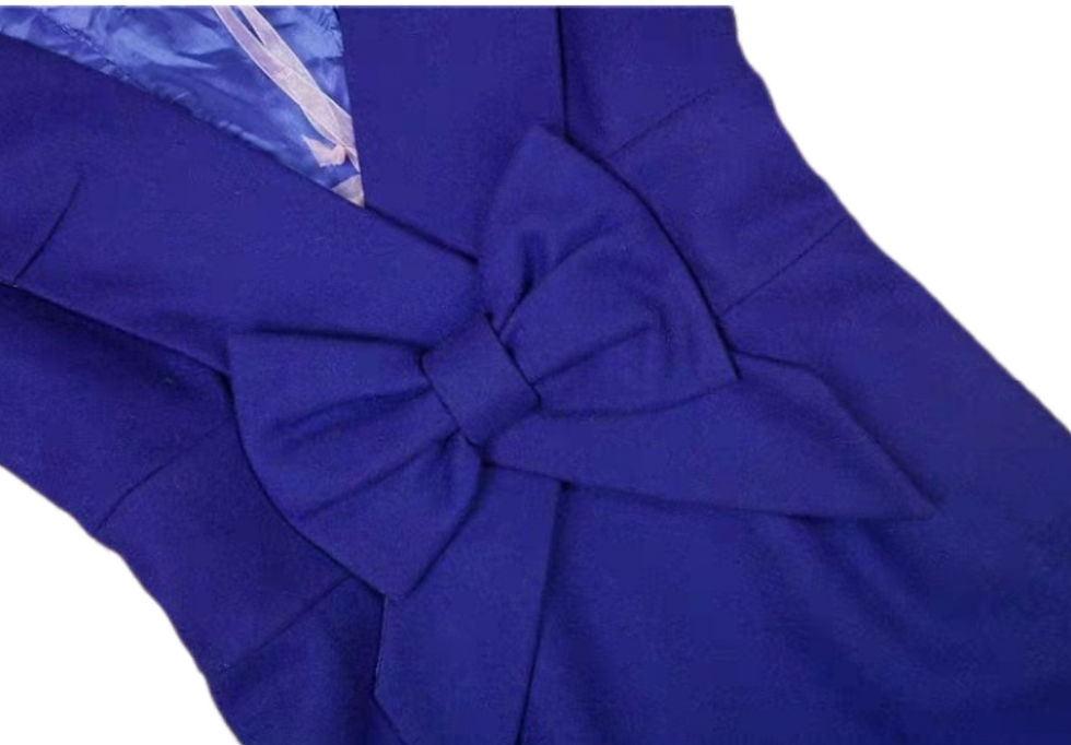 Thumbnail: Short sleeves midi wool dress