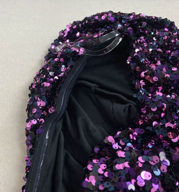 Thumbnail: evening dress sequins dress Short sleeves mini evening/bridesmaids midi