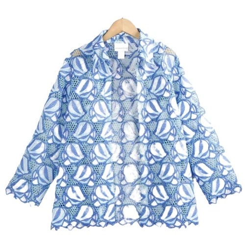 Thumbnail: Womens long sleeves cotton lace shirt