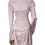 Thumbnail: Womens long sleeves deep V neckline pink mini dress