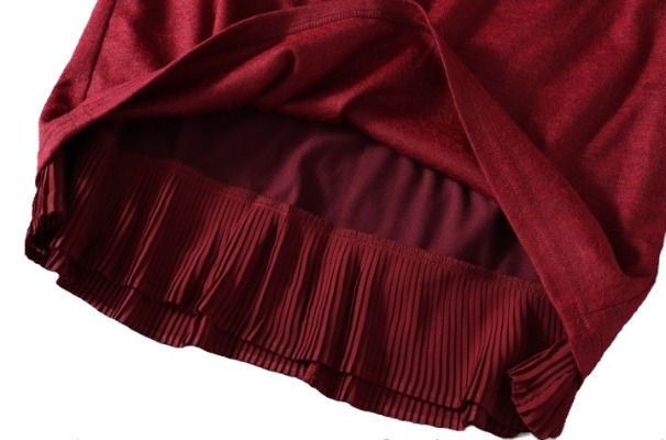 Thumbnail: Womens plus size fashion jersey skirt with pleated hem lining