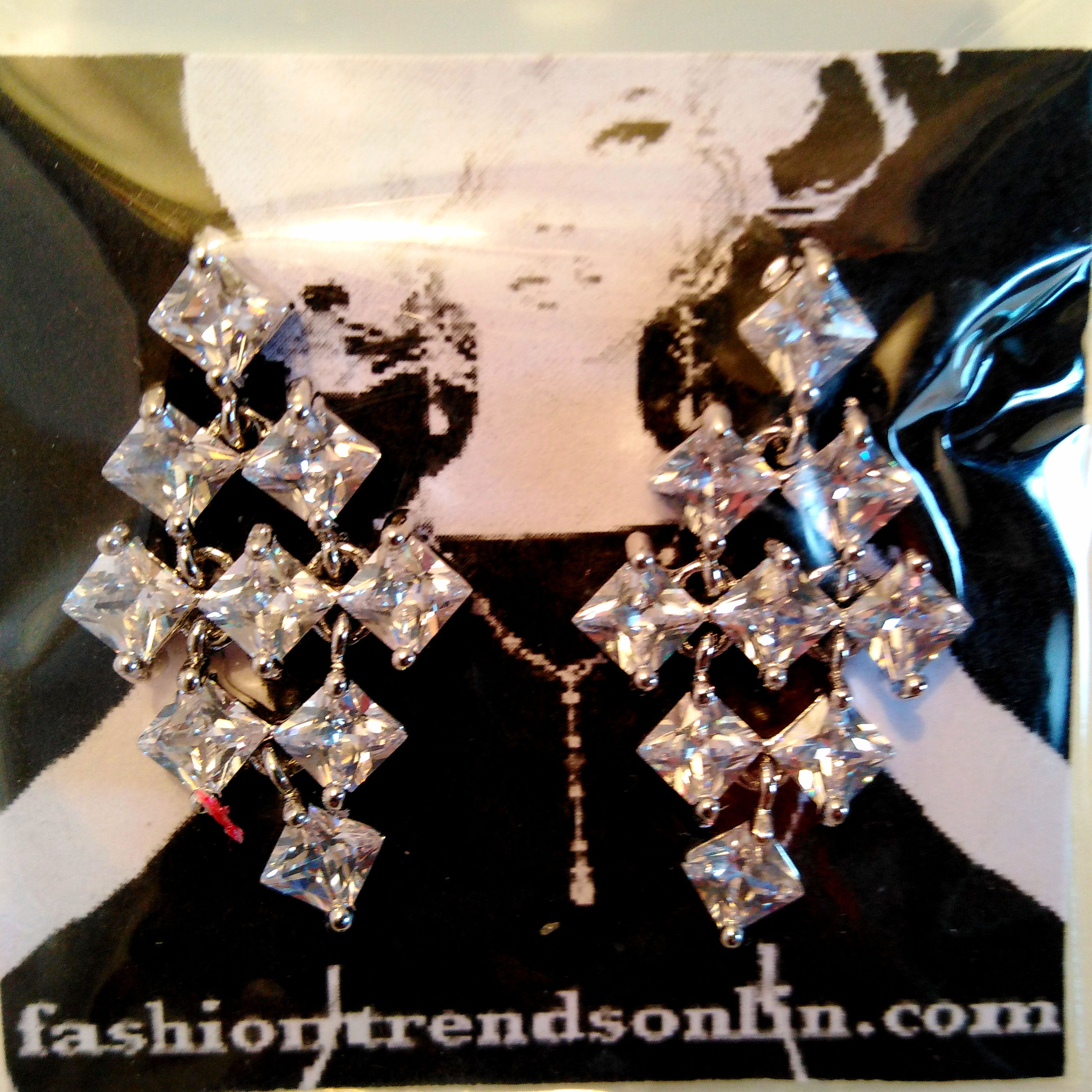 Triple gold plated silver earrings bridal /evening/ spec