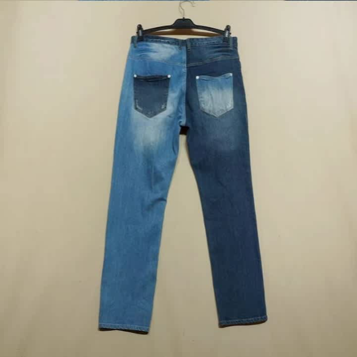 Thumbnail: womens trendy double tone blue denim/ jeans
