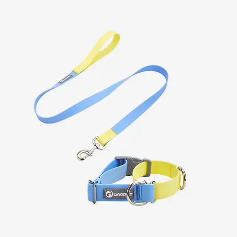 Thumbnail: WaoPet Contrasting Colors Waterproof Dog Collar & Leash
