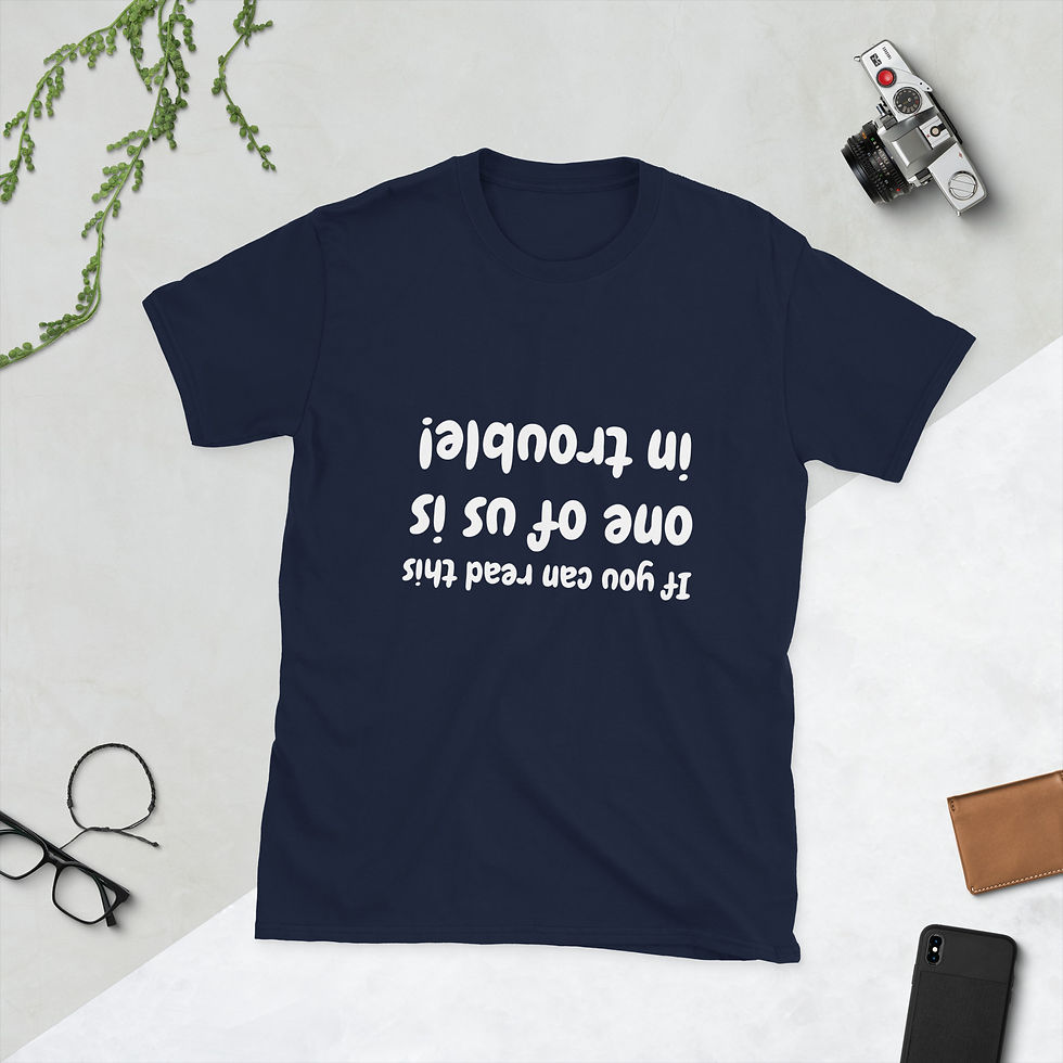 Thumbnail: One of us in trouble -Sleeve Unisex T-Shirt
