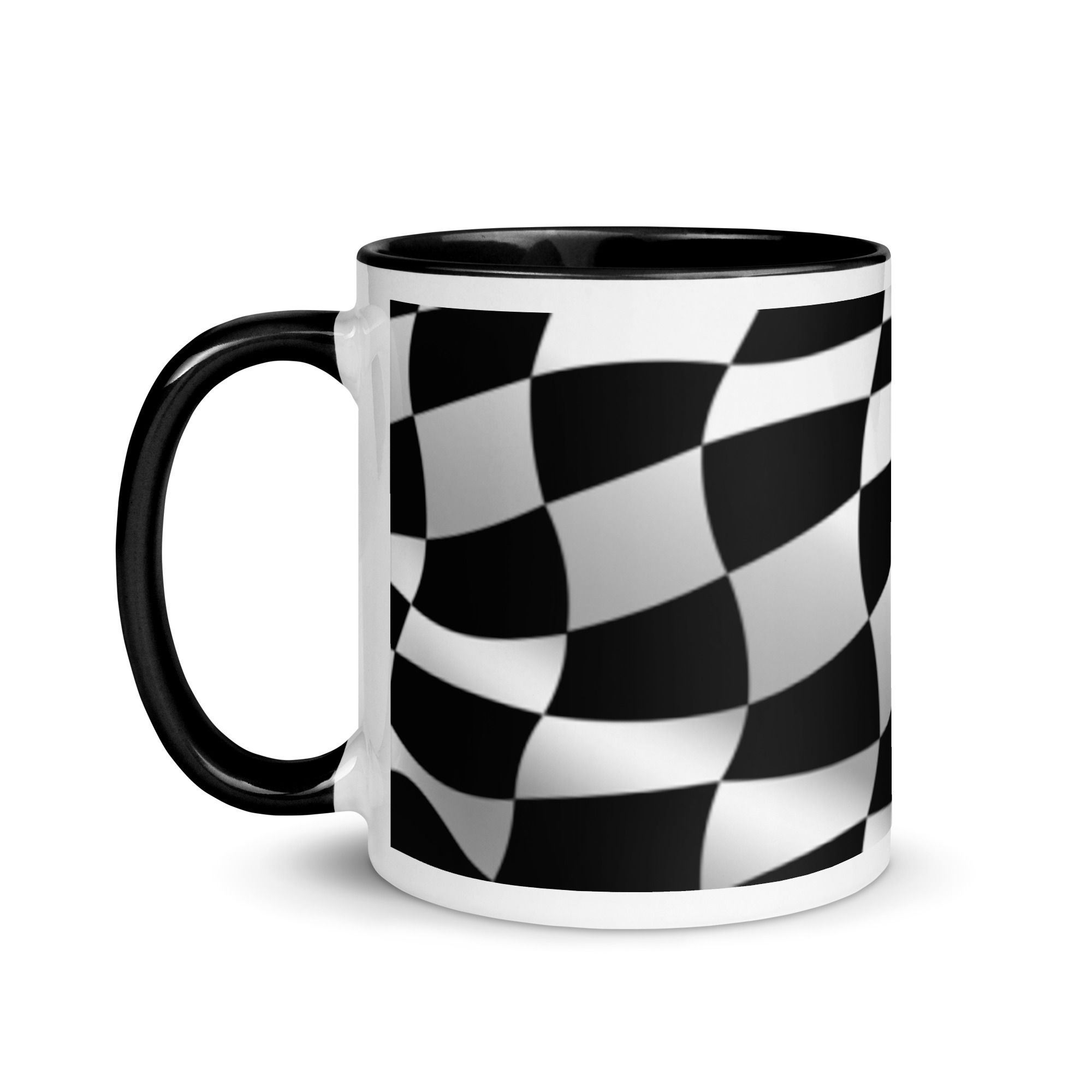 Checkered Flag Mug with Color Inside