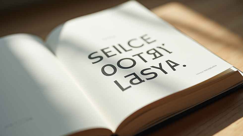 Close-up view of a book cover with minimalist design and bold typography