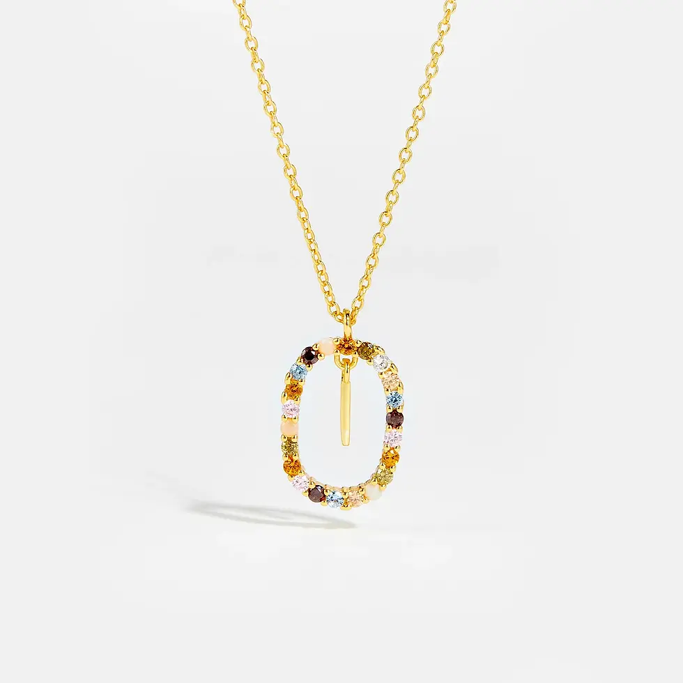 Miniature : ANDYWEN 925 Sterling Silver Gold Letters a - Z  Initial M S C K Alphabet