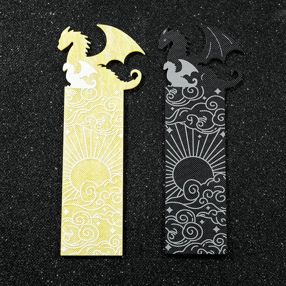 Goth Fourth Wings Dragon Cloud Sun Bookmark for Book Lover Gifts