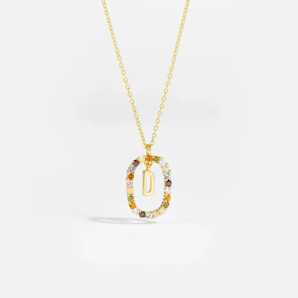 Miniature : ANDYWEN 925 Sterling Silver Gold Letters a - Z  Initial M S C K Alphabet