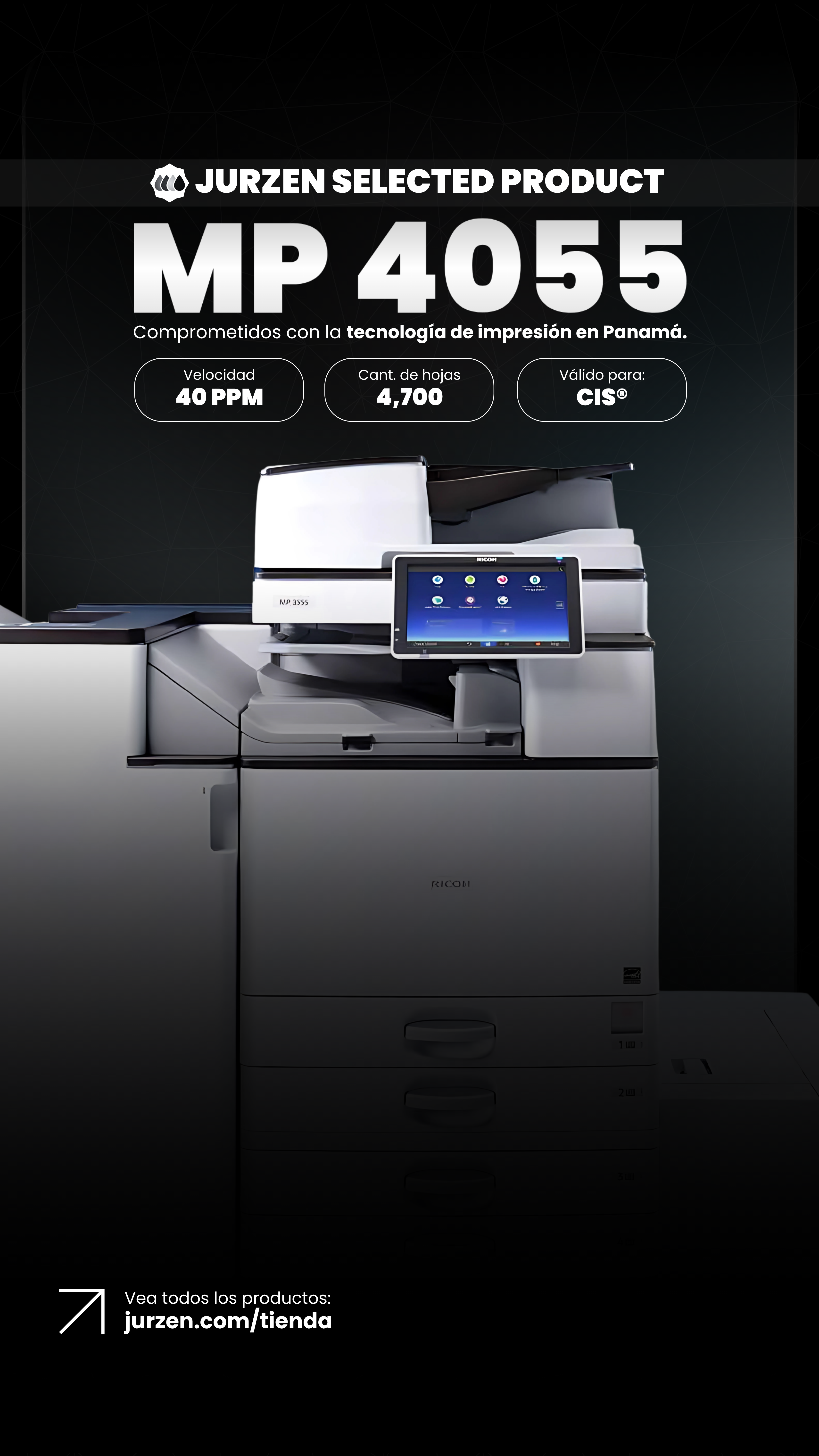 Copiadora blanco y negro robusta MP 4055 para centros de documentación - Jurzen Technology