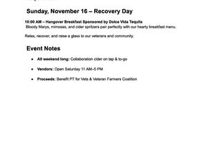 Schedule of Events for Sunday