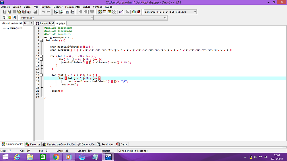 Hacer el abecedario con comando char en C++
