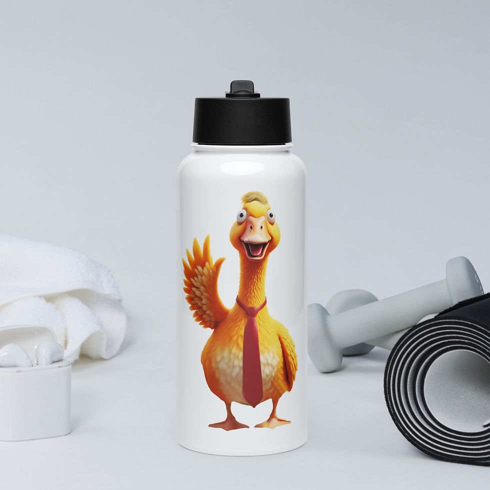 Stainless steel water bottle with a straw lid