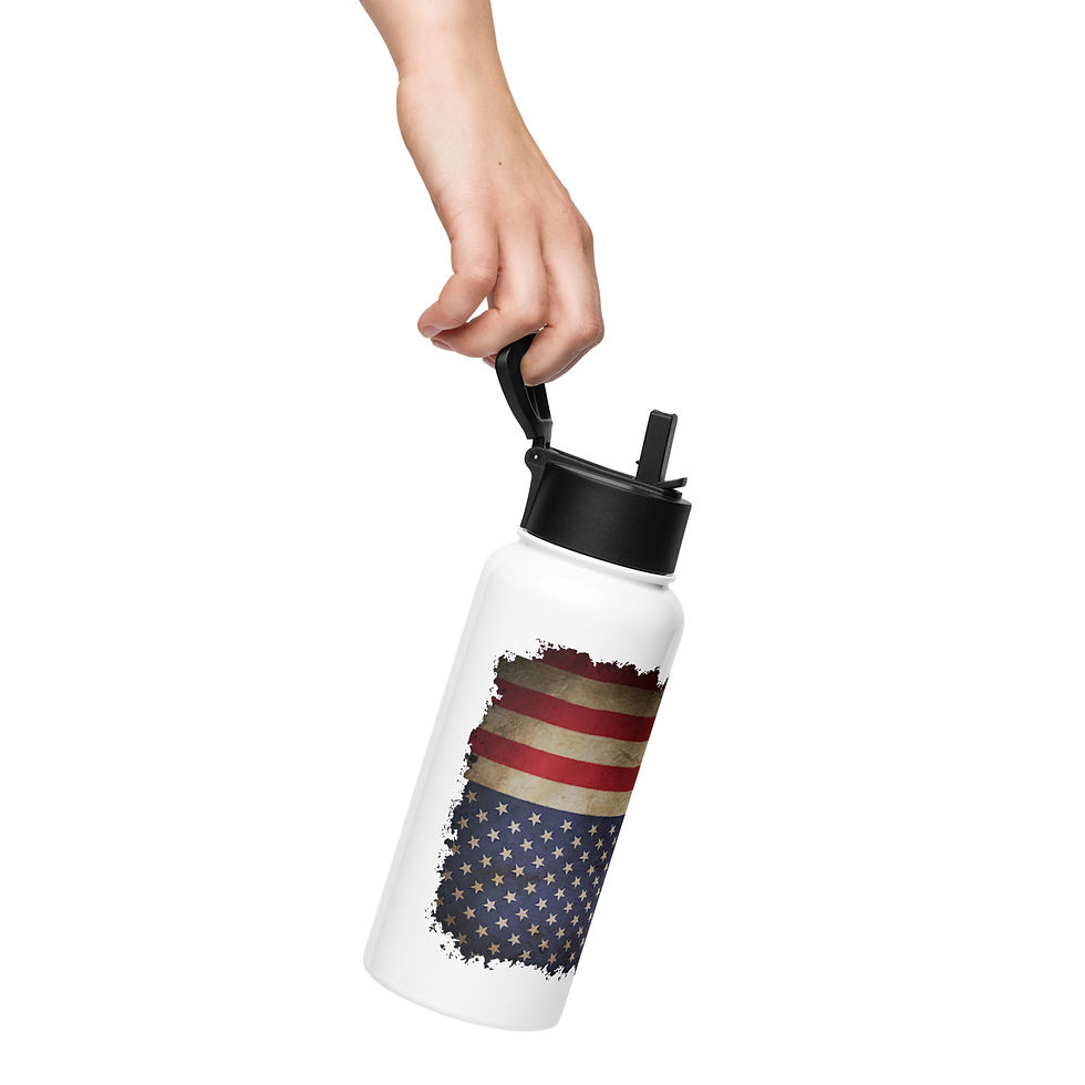 Thumbnail: Stainless steel water bottle with a straw lid