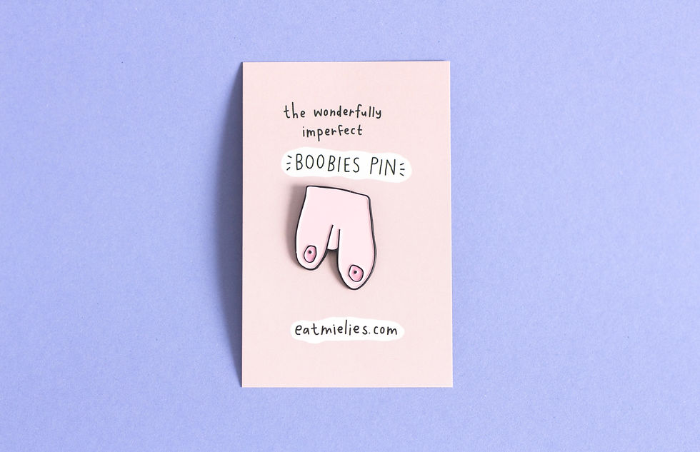 Wonderfully Imperfect Boobies Pin: pink