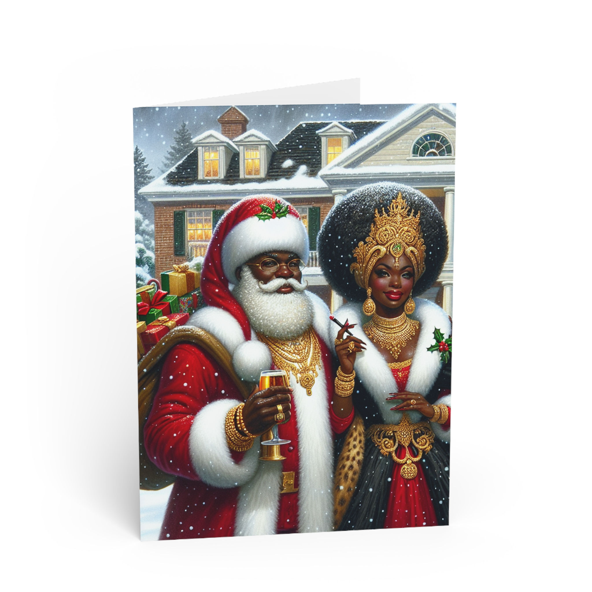Mr. & Mrs Clause Christmas Holiday Greeting Cards