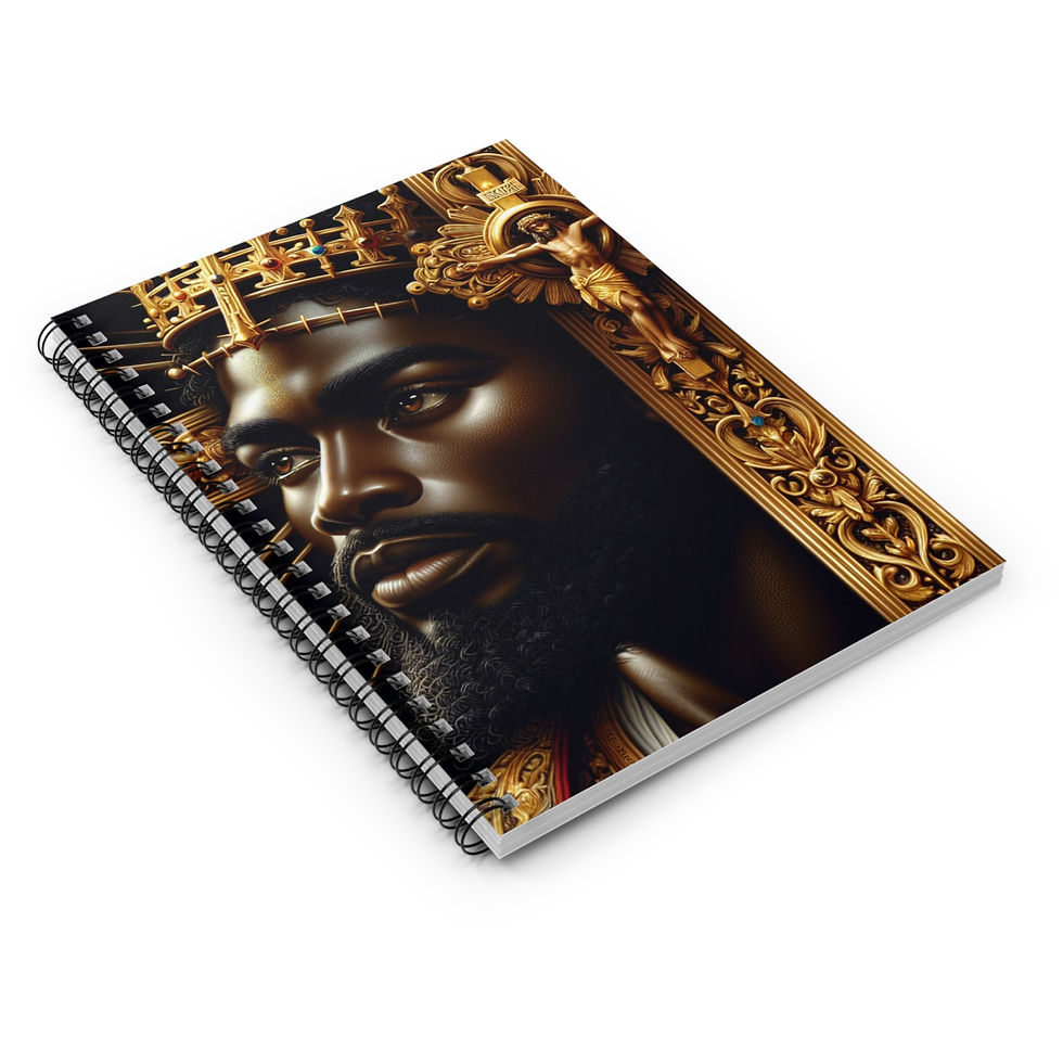 Thumbnail: Black Jesus Spiral Notebook/Journal- Ruled Line