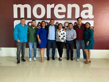 Capitán Elio Lara Morales encabeza visita institucional al Comité Ejecutivo Estatal de Morena en Oaxaca