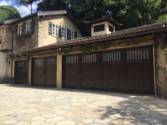 Driveway Metal Gates & Wooden Garage Doors by METHOD in Los Angeles