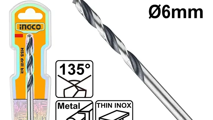 BROCA P/ METAL HSS INDUSTRIAL 6MM INGCO DBT1200604