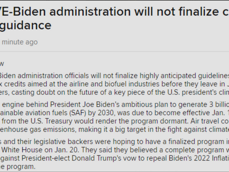 US Biodiesel and RD industry frozen by Admin decision on 45z