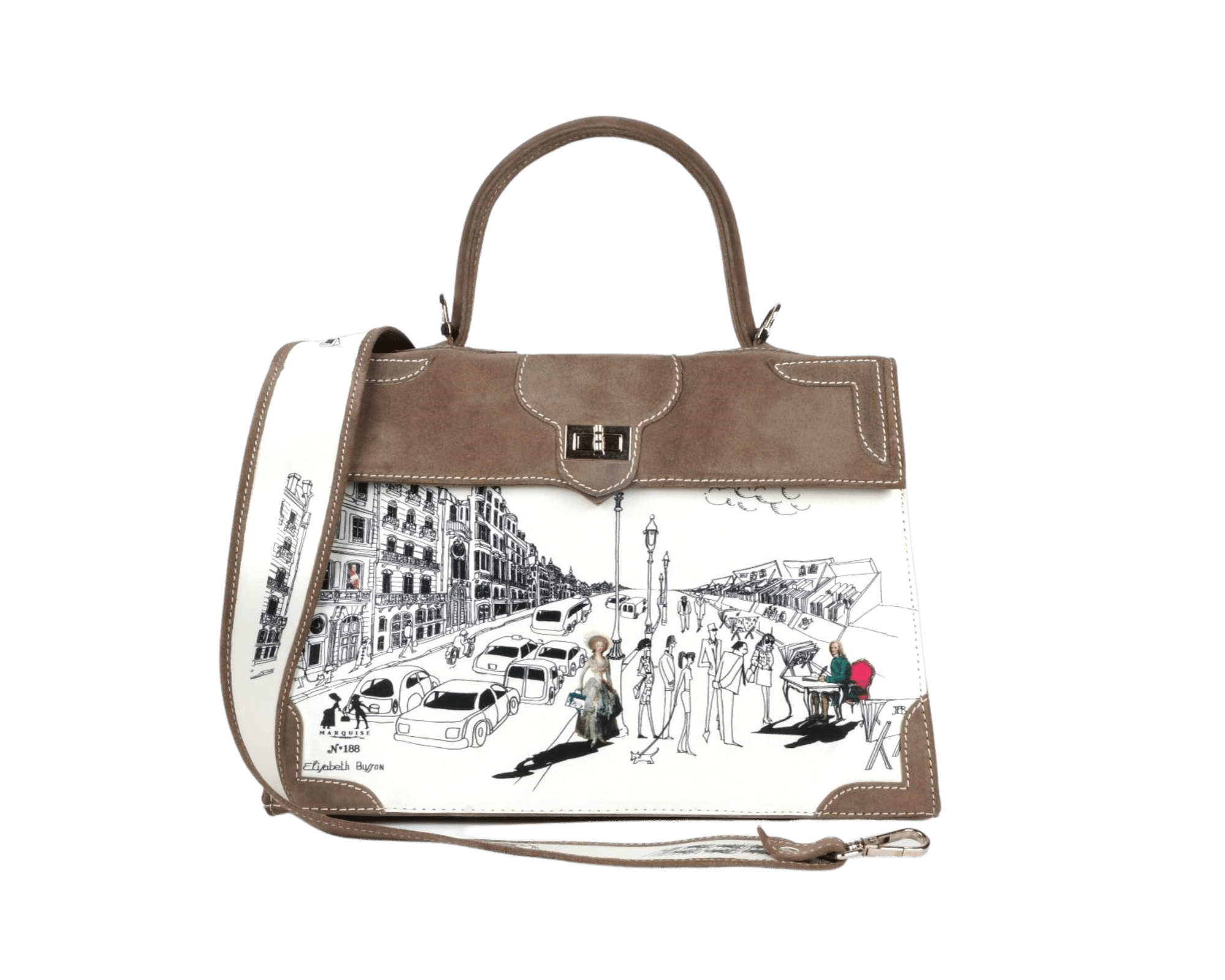 Marquise daim taupe foncé "Voltaire & la vie parisienne" 445