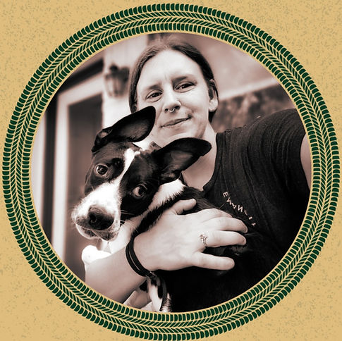 Pet Sitter Nikki hanging out with a distemper dog