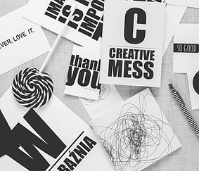 Black and White Creative Desk