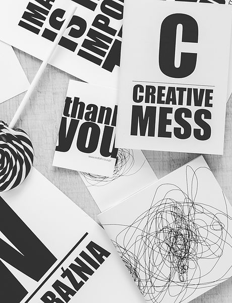Black and White Creative Desk