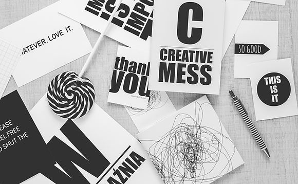 Black and White Creative Desk