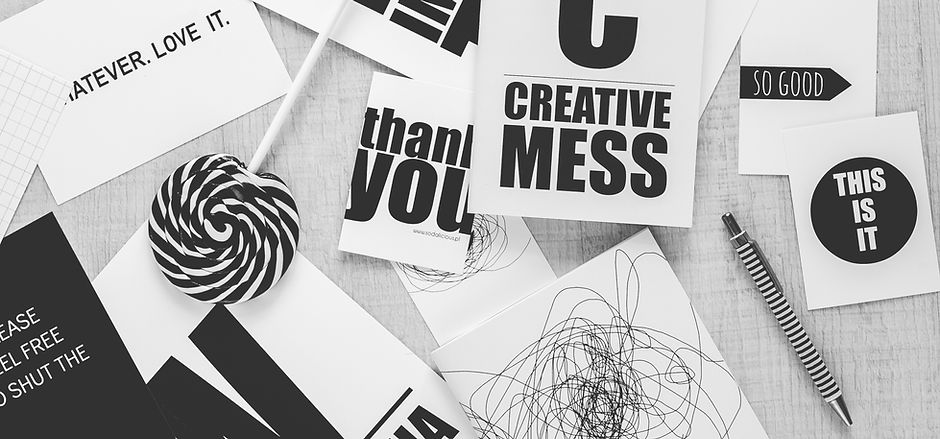 Black and White Creative Desk