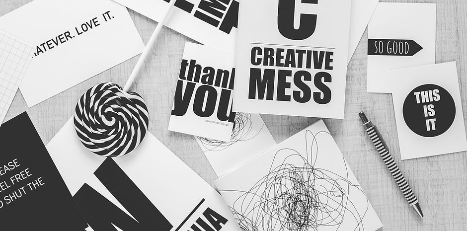 Black and White Creative Desk