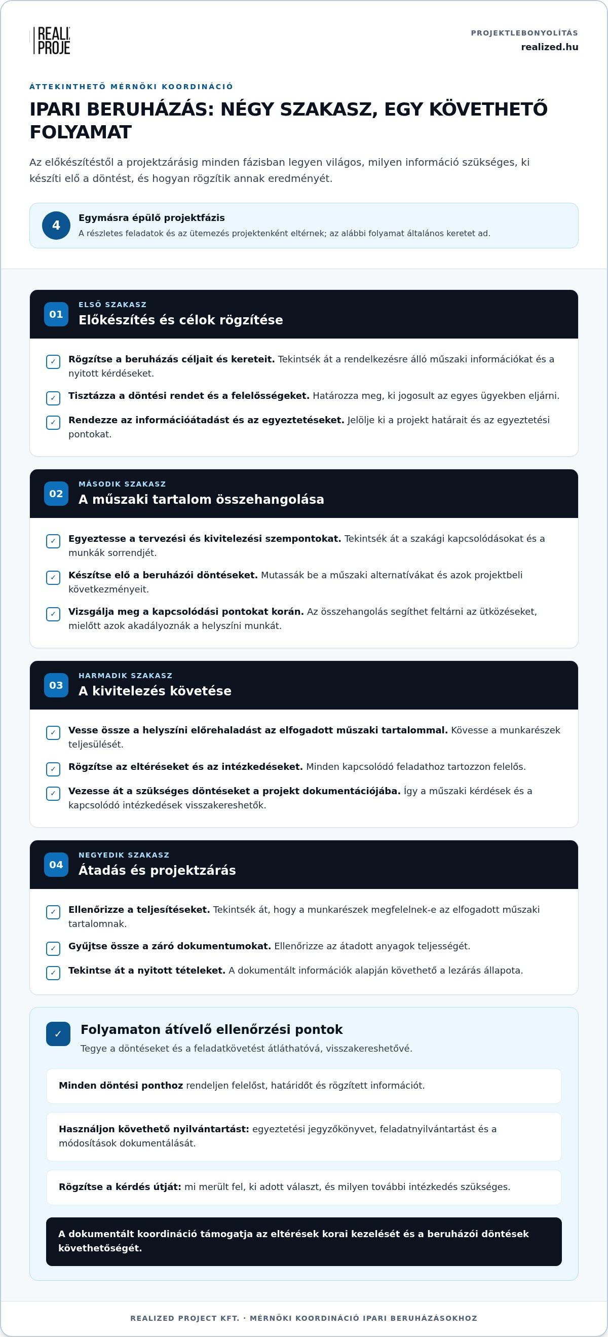 Ipari létesítmény projektlebonyolítás
