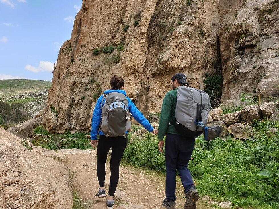 Climbing Couple walking near crag