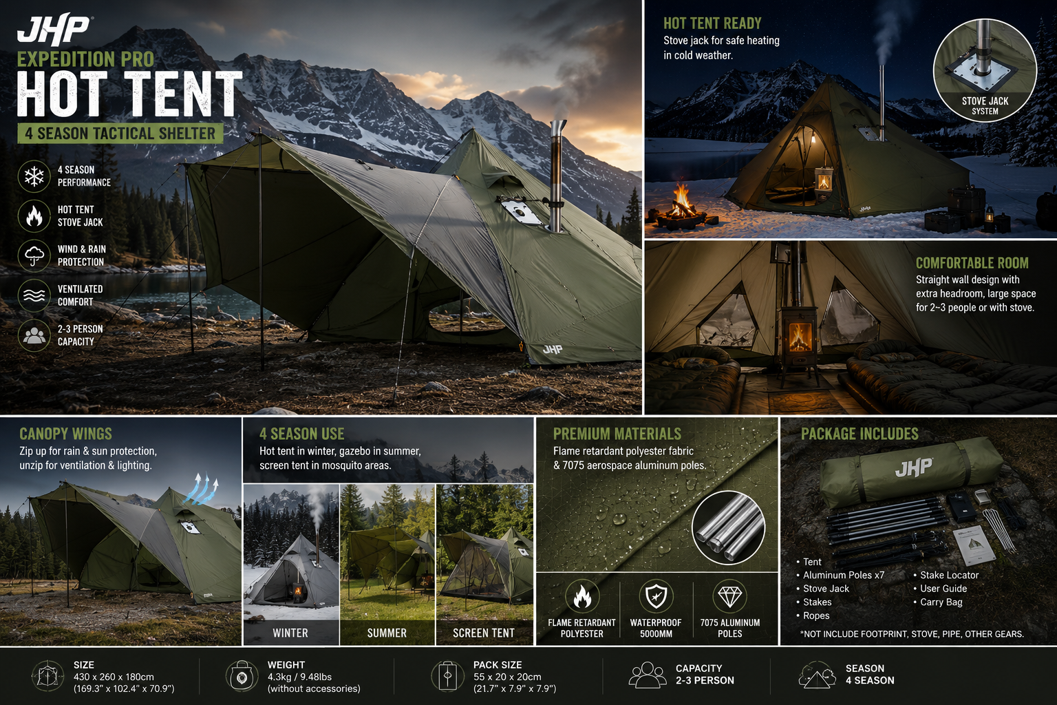 JHP Arctic Survival Tent – 4 Season Expedition Shelter