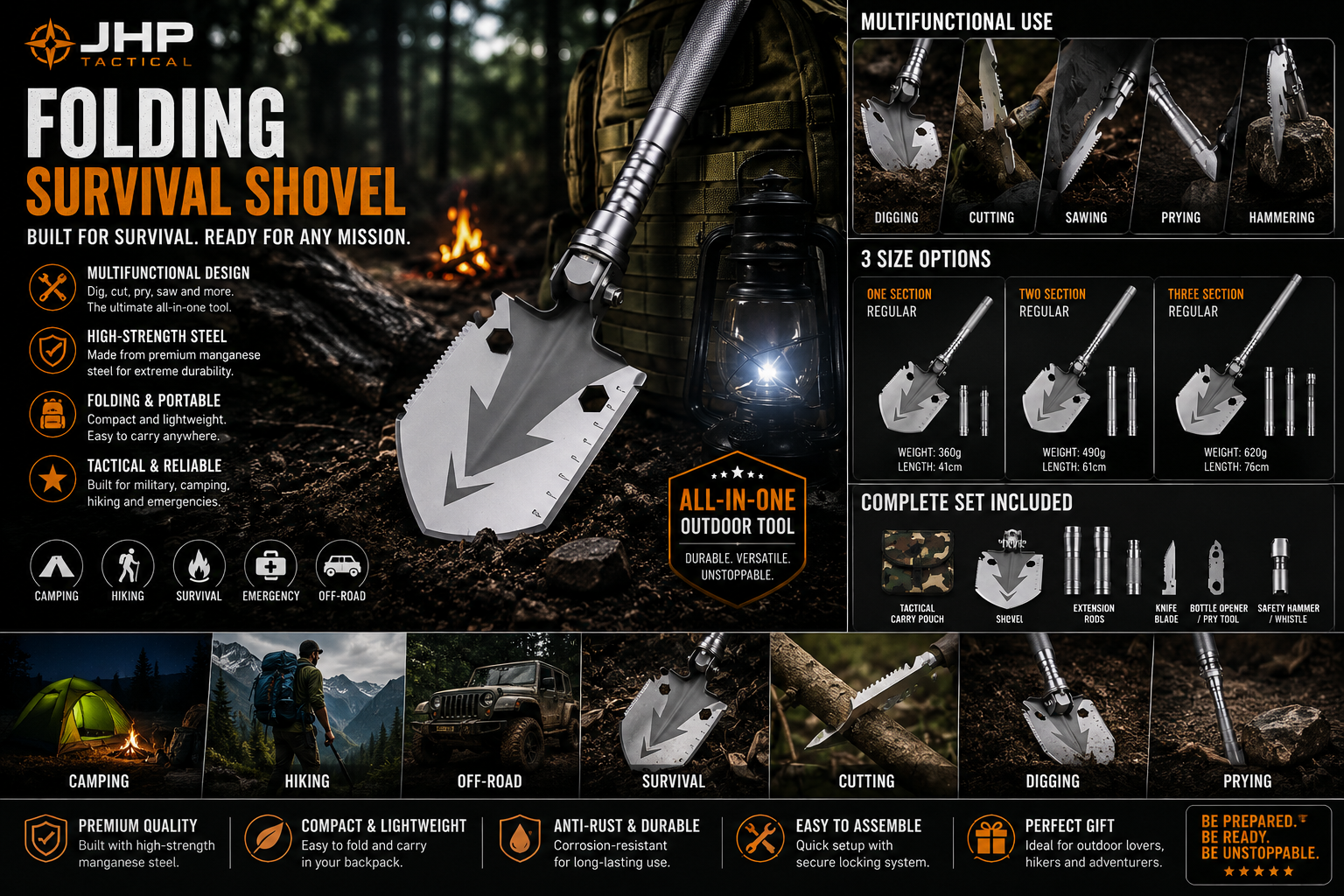 RangerForce Military Survival Shovel