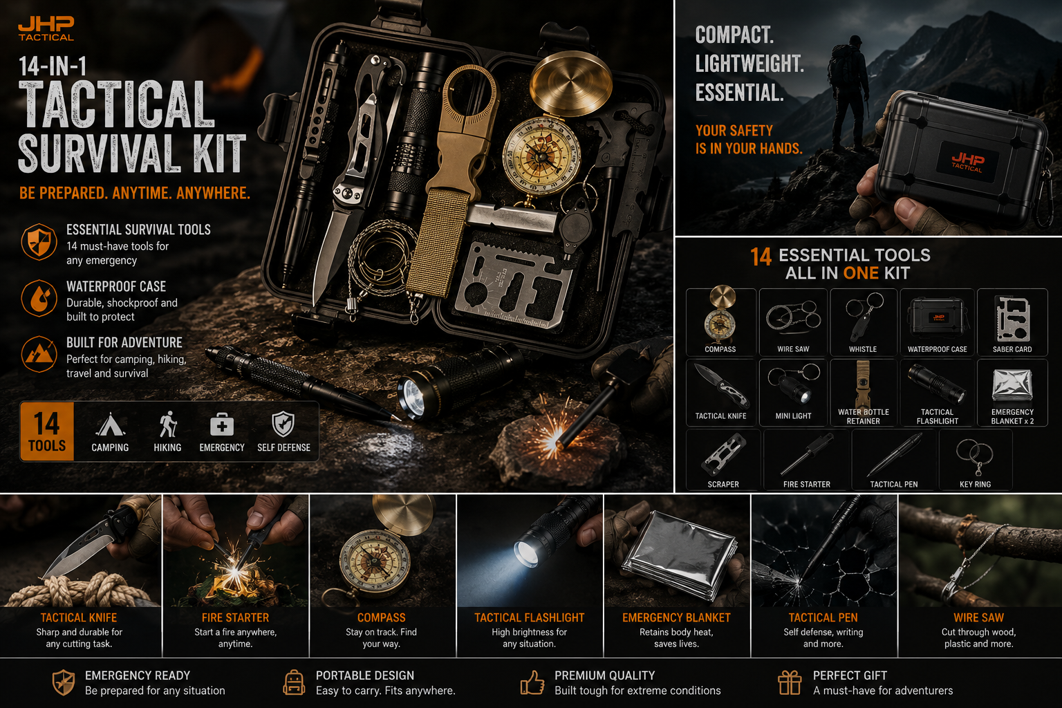 JHP Tactical Survival Gear Kit