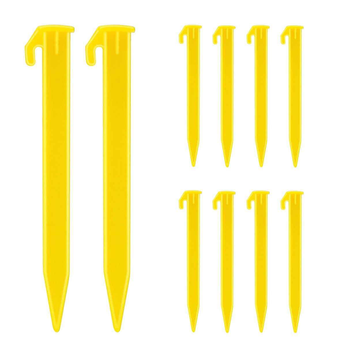 10 Pack Plastic Tent Stakes Heavy Duty Beach Tent Pegs Canopy Stakes for Camping