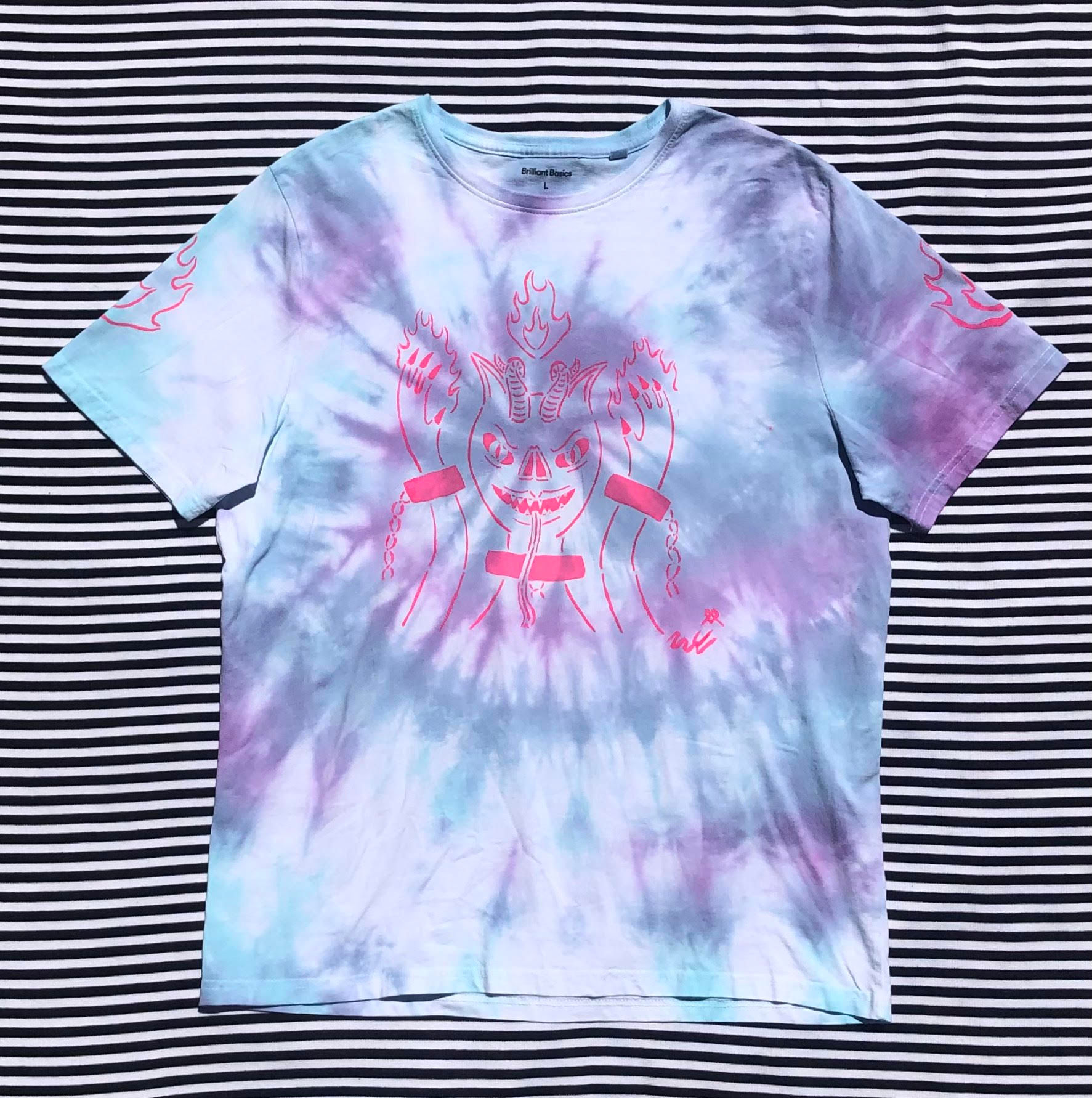 Jeremy Tie Dyed Tee Pink L