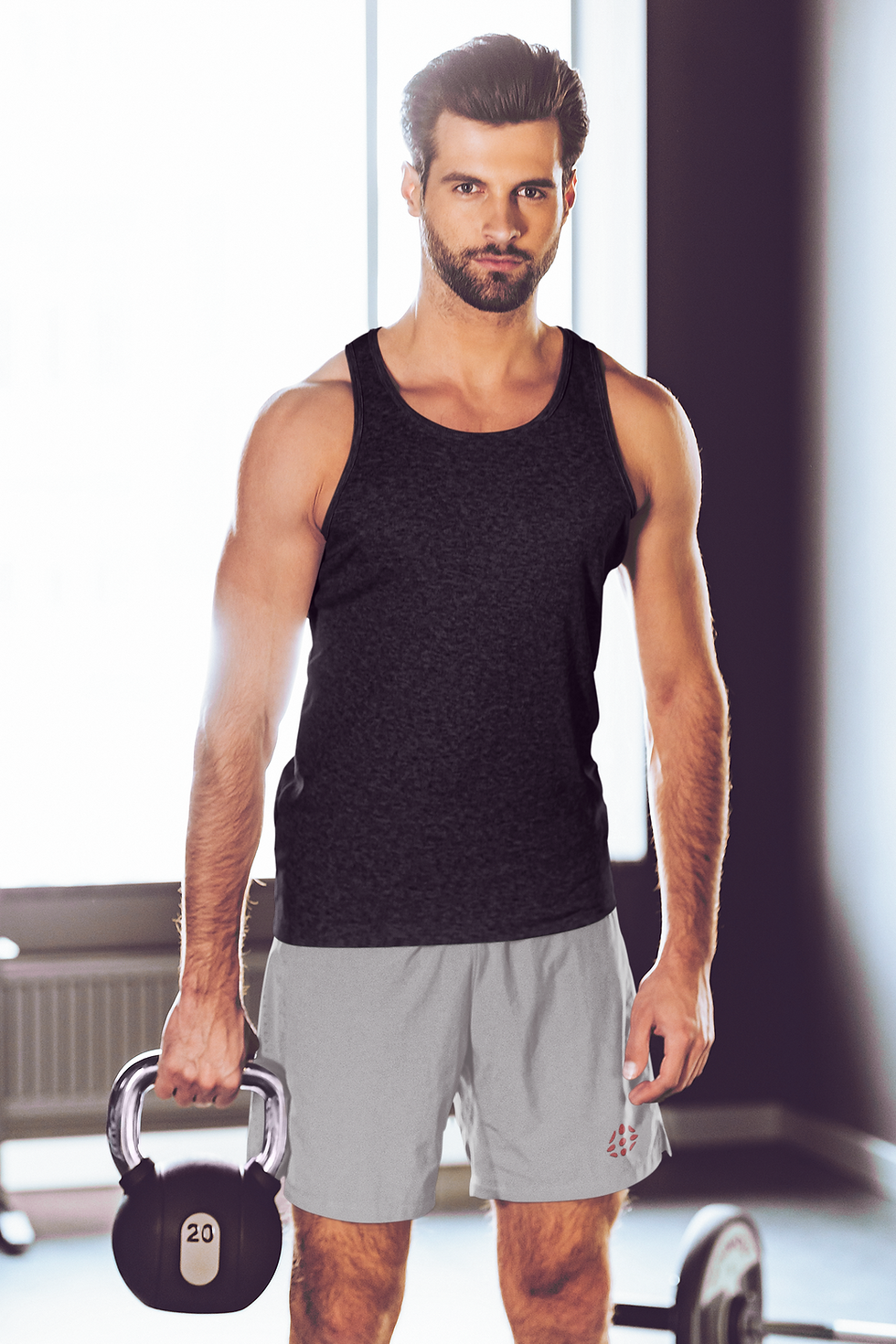 Thumbnail: Embroidered Gym Shorts, Red
