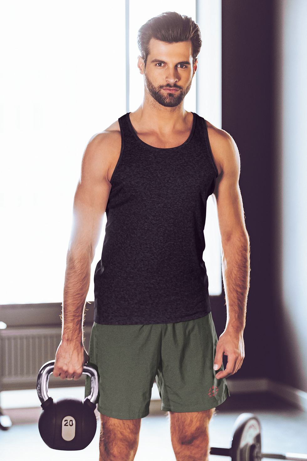 Thumbnail: Embroidered Gym Shorts, Red