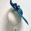 Thumbnail: Large Teal Sinamay Wedding Hat with Peacock Feathers