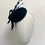 Thumbnail: Navy Felt Button Hat with Diamond Cut Feathers
