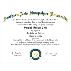 SNHU Bachelors of Science Degree in Cyber Security